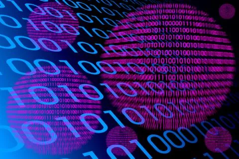 Detail of a binary code computer virus Illustrazione stock