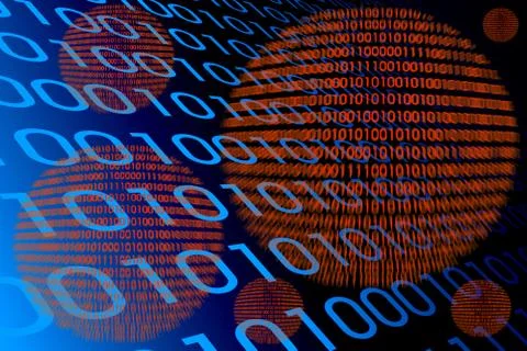 Detail of a binary code computer virus 스톡 일러스트