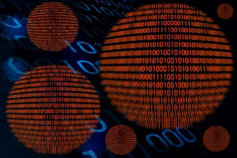 Detail of a binary code computer virus Illustrazione stock