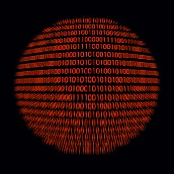 Detail of a binary code computer virus Illustrazione stock