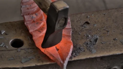 Detail of blacksmith at work Stock Footage 125947974
