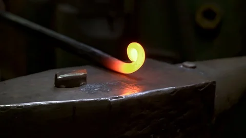 Detail of blacksmith at work Stock Footage 125948916