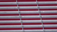 Detail Of Bleachers At A Football Stadium, Slow Motion. Stock Footage