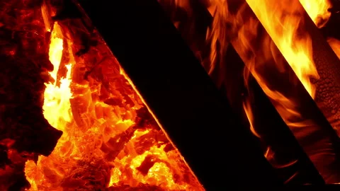 Detail of a bonfire. Stock Footage 105598599