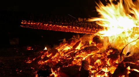 Detail of bonfire.4K Stock Footage 64822379