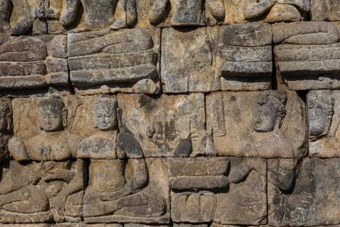 Detail from Borobudur temple at Central Java in Indonesia Fotos Stock
