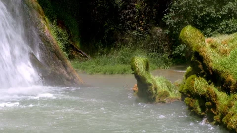 Detail bottom of a waterfall. Video stock 290782268
