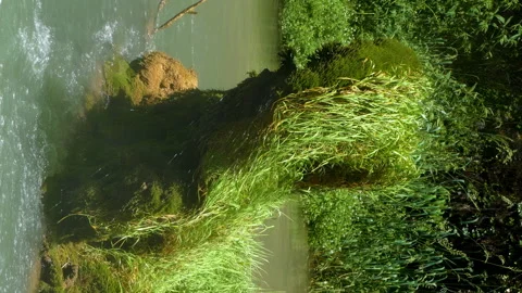 Detail bottom of a waterfall.Vertical Format. Stock Footage 294711384