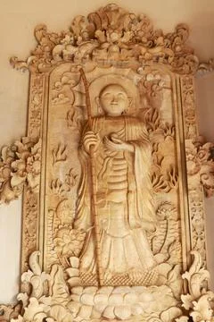 Detail of carved relief at Borobudur on Java, Indonesia. Carved Picture on the Foto stock