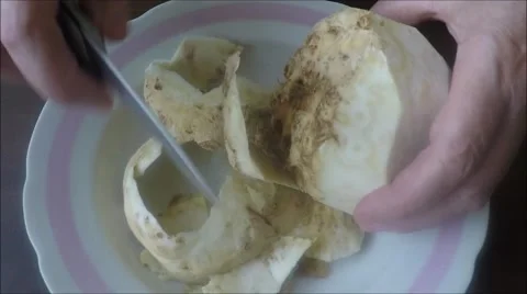 Detail of celery and kitchen knife Video stock 45876265