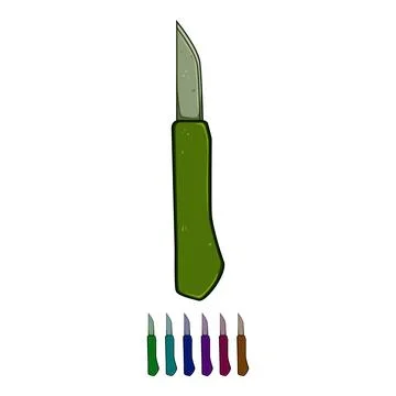Detail chisel carving cartoon vector graphic Illustration