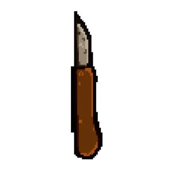 Detail chisel carving pixel art vector illustration Illustration