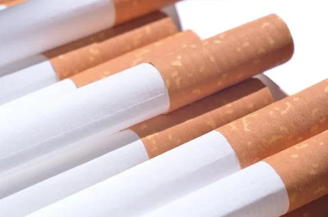 Detail of cigarettes with filter Stock Photos