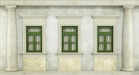 Detail of classc facade Stock Illustration