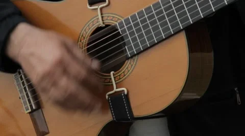 Detail of a classical guitar player Video stock 63243953