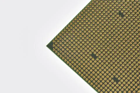 Detail close up macro of angled CPU core Stock Photos