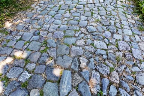 Detail of cobblestone path Foto stock