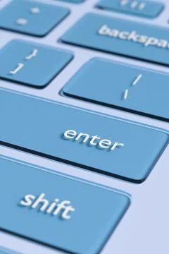 Detail of a computer crystal keyboard. Vertical composition. 3D illustration. Stock Illustration