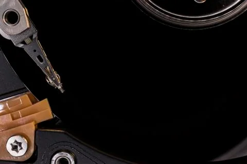 Detail of a computer hard disk Stock Photos