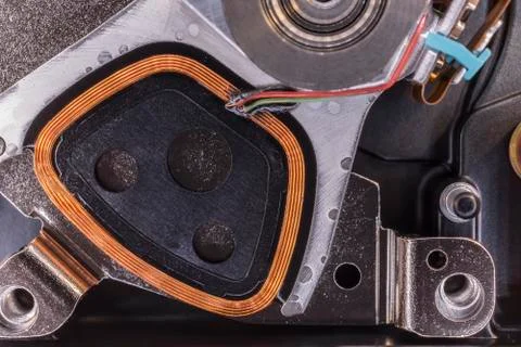 Detail of a computer hard disk Stock Photos