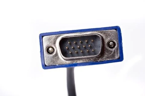 Detail of a computer plug isolated on white background Stock Photos
