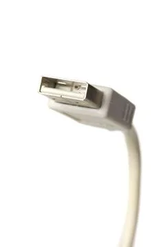 Detail of a computer plug isolated on white background Stock Photos