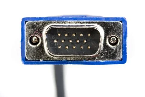 Detail of a computer plug isolated on white background detail of a compute... Stock Photos