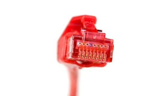 Detail of a computer plug isolated on white background detail of a compute... Stock Photos