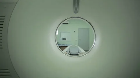 Detail of Computerized Tomography CT MRI Scanner machine Stock Footage 66356021