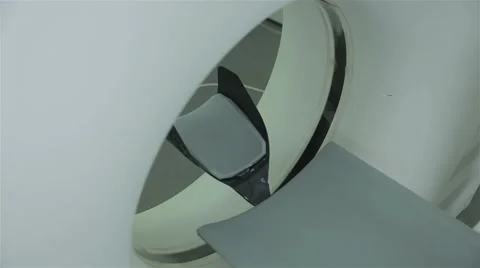 Detail of Computerized Tomography CT MRI Scanner machine. No people Video stock 67112091