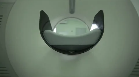 Detail of Computerized Tomography CT MRI Scanner machine. No people Stock Footage 67112899