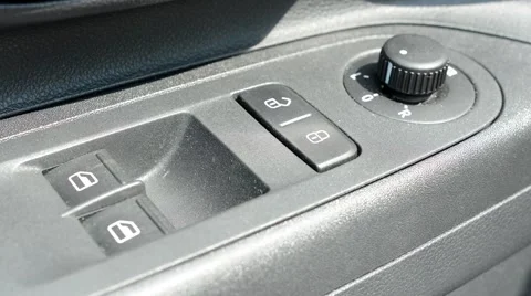 Detail of control buttons panel inside the modern car Stock Footage 58452767