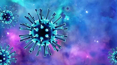 Detail of Corona Virus under the microscope. 3D illustration Stock Illustration