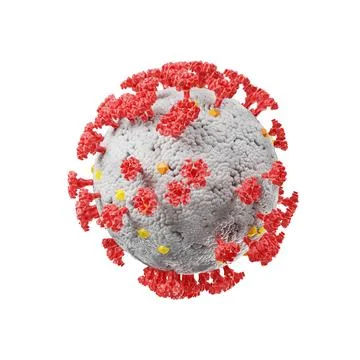 Detail of Corona Virus under the microscope. 3D illustration Stock Illustration