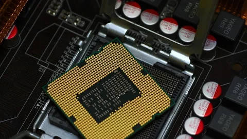 Detail of CPU Computer Processor Stock Footage 158742250