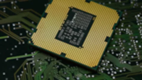 Detail of CPU Computer Processor Stock Footage 158742531