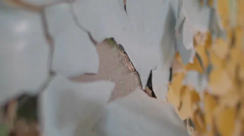 Detail of cracked wall in abandoned building Stock Footage 58593953