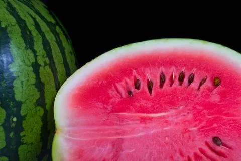 Detail of a cut up melon Stock Photos