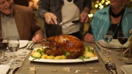 Detail Cutting Roasted Christmas Turkey Stock Footage