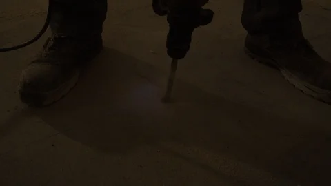 Detail of a drill making a hole in the ground Stock Footage 124523827