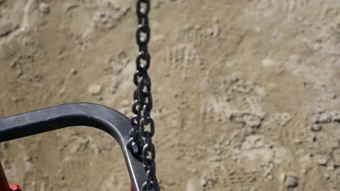 Detail of empty child swing set Stock Footage 88597913