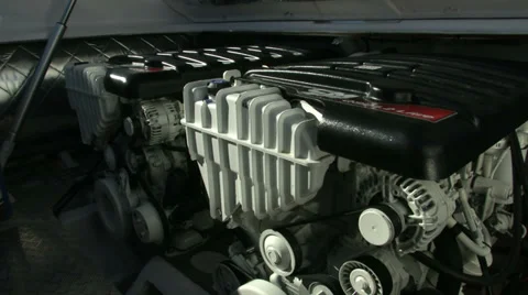 Detail of engine of a boat Stock Footage 37310701