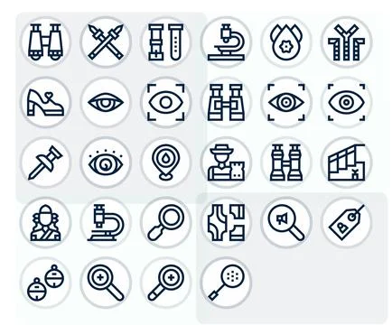 Detail Essential Vector Set including 28 PIXEL Perfect Bold Line 64x64 Icons Stock Illustration