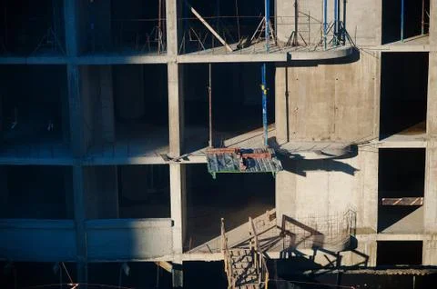 Detail of the facade a building in construction Stock Photos
