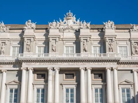 Detail of Facade of Doge's Palace Genoa (Palazzo Ducale) Stock Photos