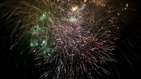 Detail of fireworks. Video stock 83360192