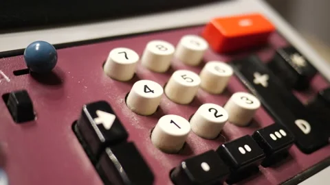 Detail first calculator of the olivetti. Stock Footage 165818486