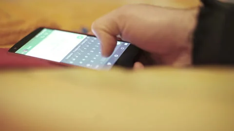 Detail of an hand typing a message Stock Footage 61770067