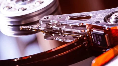 Detail of hard disk Interior 12 Stock Footage 126900552