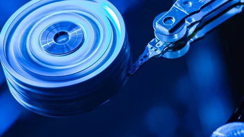 Detail of hard disk Interior 14 Stock Footage 126898057
